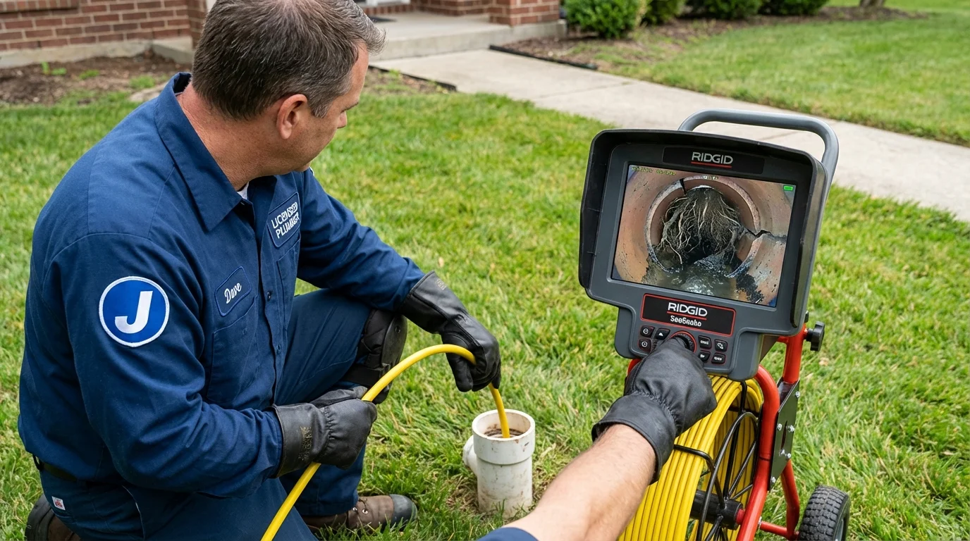 Sewer camera inspection being performed by Johns Plumbing LLC in Stone Park